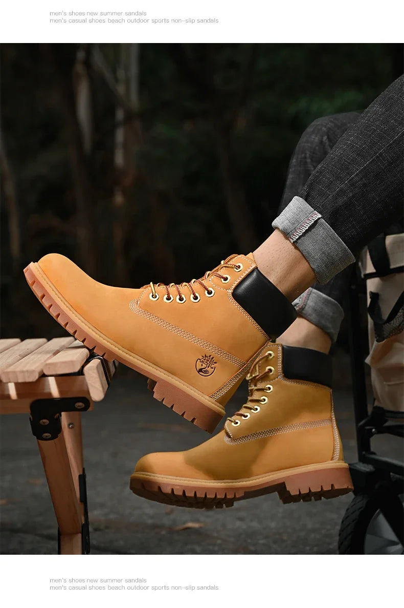 High-Quality Men’s & Women’s Lace-Up Leather High Top Boots